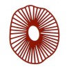 Estampes - pendentif filigrane Géométrique Anémone 42 par 33mm - métal finition ROUGE