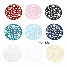 Estampes Bulles dans Cercle 40mm métal finition Argenté