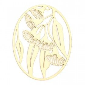 Estampes Papyrus dans Ovale 41mm métal finition Doré