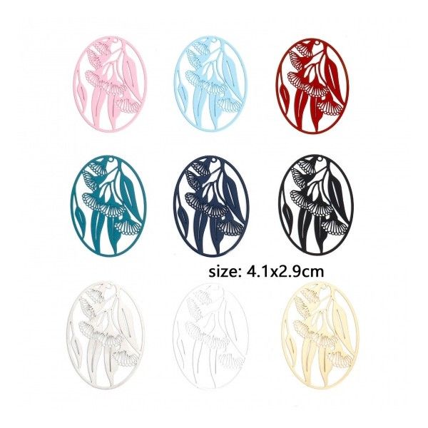 Estampes Papyrus dans Ovale 41mm métal finition Doré