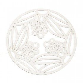 Estampes Multi Fleurs dans Cercle 28mm métal finition Argenté