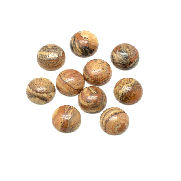 Cabochons, demi perle 8mm, Jaspe paysage