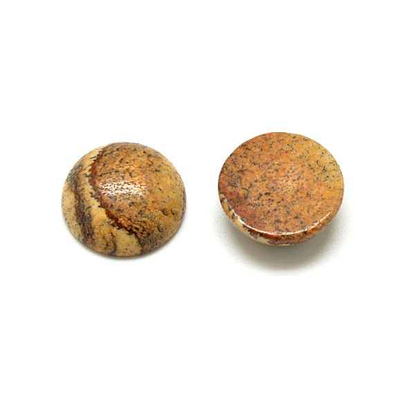 Cabochons, demi perle 8mm, Jaspe paysage