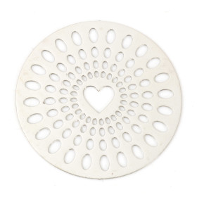 Estampes Coeur dans Cercle 29mm métal finition Argenté
