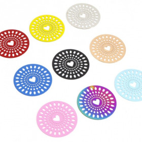 Estampes Coeur dans Cercle 29mm métal finition NOIR