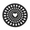 Estampes Coeur dans Cercle 29mm métal finition NOIR