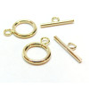 Fermoirs Barre,  T-Toggle  13.5mm en Acier Inoxydable 304 finition Doré à l'or fin 18K