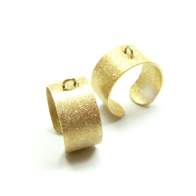 Support de Bague largeur 10 mm avec un anneau STARDUST, ACIER INOXYDABLE 304, placage IONIQUE Doré