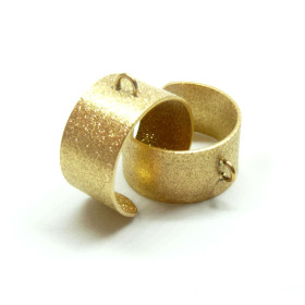 Support de Bague largeur 10 mm avec un anneau STARDUST, ACIER INOXYDABLE 304, placage IONIQUE Doré