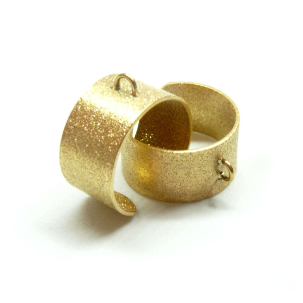 Support de Bague largeur 10 mm avec un anneau STARDUST, ACIER INOXYDABLE 304, placage IONIQUE Doré