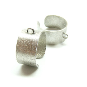 Supports de Bague largeur 10 mm avec un anneau STARDUST, ACIER INOXYDABLE 304, placage Argenté