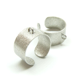 Supports de Bague largeur 10 mm avec un anneau STARDUST, ACIER INOXYDABLE 304, placage Argenté