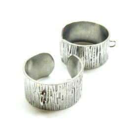 Lot de 2 ou 4 Supports de Bagues Striées 10 mm avec Anneau – Acier Inoxydable 304 Argenté