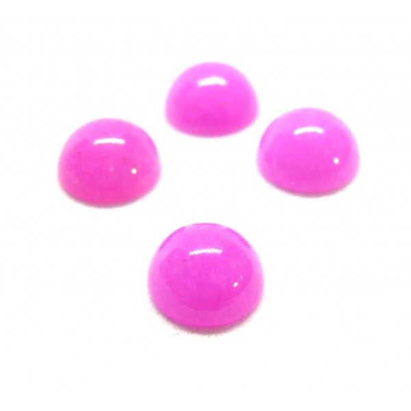 Cabochons, demi perle 6mm, Jade Teintée Rose