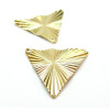 Pendentif Géométrique Triangle Strié en Acier Inoxydable 304 finition Doré à l'or fin 18K