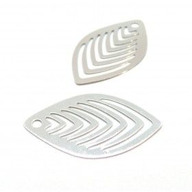 Estampes, pendentifs Multi Ovales 41mm métal coloris Argenté