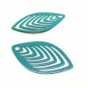 Estampes, pendentifs Multi Ovales 41mm métal coloris Bleu Vert Pétrole