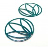 Estampes Pendentifs Cercle Art déco 36mm métal finition Bleu Vert Pétrole