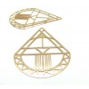 Estampes, pendentifs Goutte Art déco 44mm métal coloris Doré