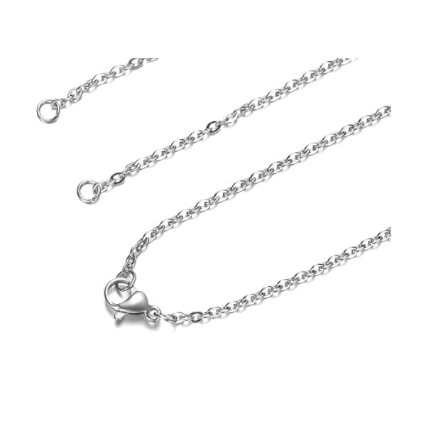 Colliers réglable 37cm pour intercalaire maille forçat 1.5mm en Acier Inoxydable 304 finition Argenté