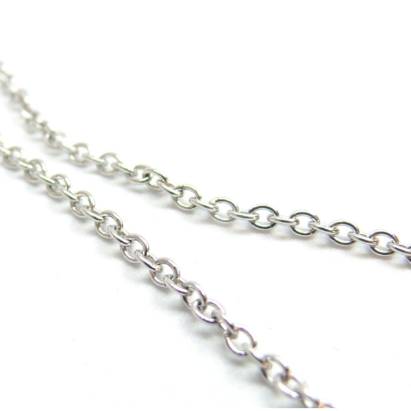 Chaine maille forçat  3x2.2x0.6mm, Acier Inoxydable 304, finition Argenté