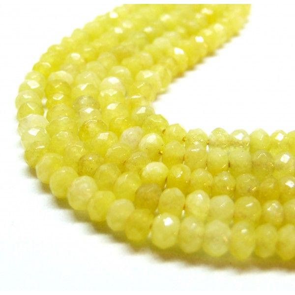 Perles Rondelle facettée 2 par 4 mm Jade Malaisienne Teintée