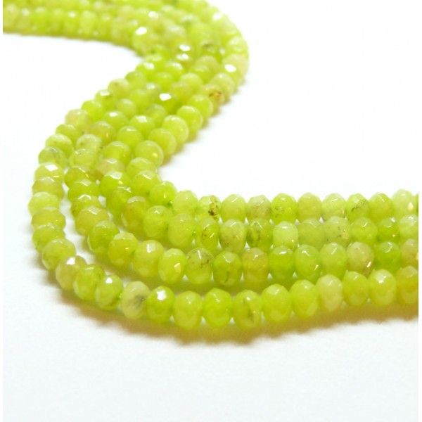 Perles Rondelle facettée 2 par 4 mm Jade Malaisienne