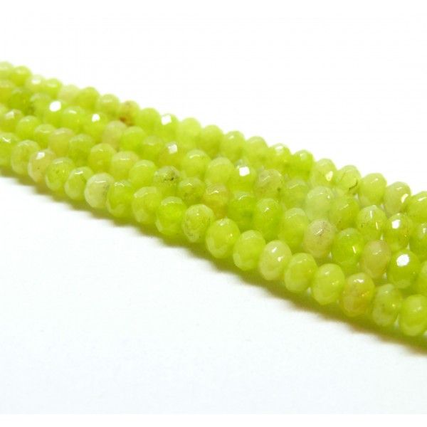 Perles Rondelle facettée 2 par 4 mm Jade Malaisienne