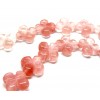 Perles forme TREFLE 14 par 5 mm Quartz Cerise