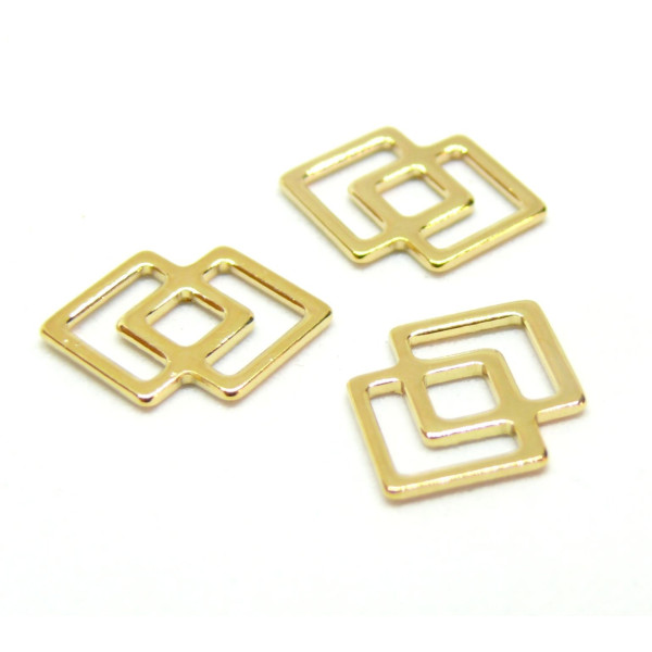 Pendentifs, connecteurs double losange 16mm, en Acier Inoxydable 304 Doré, Fabrication de bijoux
