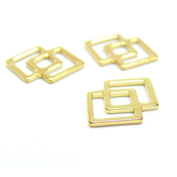 Pendentifs, connecteurs double losange 16mm, en Acier Inoxydable 304 Doré, Fabrication de bijoux