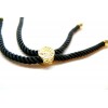 Support bracelet Intercalaire Arbre cordon Nylon ajustable avec accroche Laiton Doré 18KT Coloris NOIR