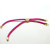Bracelet Intercalaire Arbre cordon Nylon ajustable avec accroche  Laiton Doré 18KT Coloris ROSE Fuchsia