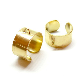 Support de Bague largeur 10 mm avec un anneau et Motif Graphique, ACIER INOXYDABLE 304, placage IONIQUE Doré