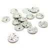Médaillons martelé 8mm,  Acier Inoxydable 304 Argenté