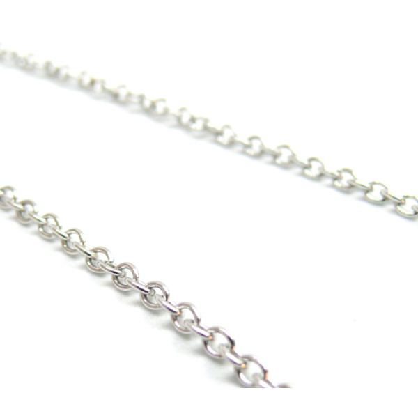 Chaine maille forçat 2x1.5x0.4mm, Acier Inoxydable 304, finition Argenté