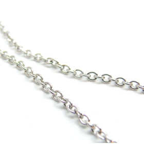 Chaine maille forçat 2x1.5x0.4mm, Acier Inoxydable 304, finition Argenté