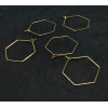 Boucles d’oreilles Créoles Hexagonales 20 mm – Acier Inoxydable 316 Chirurgical – Doré à l’or fin 18K