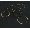 Boucles d'oreille Créoles Tiges, Hexagonale 20mm, en Acier Inoxydable 316 Chirurgical Doré à l'or fin 18K