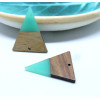Pendentif Triangle en Bois et résine Vert 37.5mm
