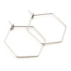 Boucles d'oreille Créoles Tiges, Hexagonale 25mm, en Acier Inoxydable 316 Chirurgical coloris Argenté
