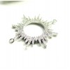 Connecteur Soleil avec Strass 25mm, en Laiton Argenté finition PLATINIUM, Fabrication de bijoux