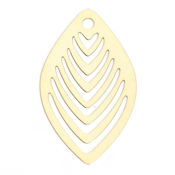 Estampes, pendentifs Multi Ovales 41mm métal coloris Doré