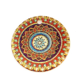 Pendentifs, breloques, stardust Ronde 20mm Géométrique, métal Doré