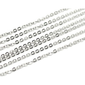 Chaine maille 3 par 2,5 mm en Acier Inoxydable 304 coloris Argent Platine