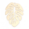 Estampes, pendentifs filigrane, Feuille Monstera Exotique 28 par 20mm, coloris Doré