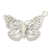 Estampes, Pendentifs Papillons 15mm, métal finition Argenté