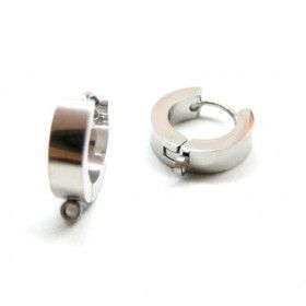 Supports Dormeuses Créoles avec Anneau 15 mm – Acier Inox 316 Argenté