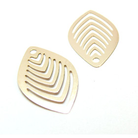 Estampes, pendentifs Multi Ovales 41mm métal coloris Doré