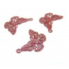 Estampes, Pendentifs Papillons 15mm, métal finition ROUGE